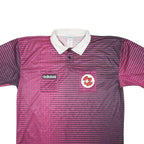 ADIDAS Mens Pink Black Graphic T-Shirt XL Short Sleeve Polo Collar Vintage