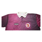 ADIDAS Mens Pink Black Graphic T-Shirt XL Short Sleeve Polo Collar Vintage