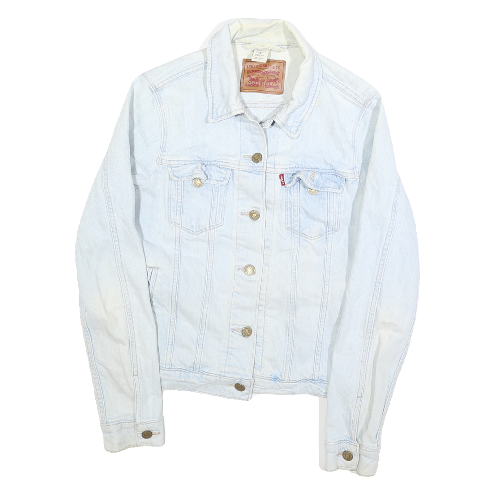 LEVI'S Womens Blue Denim Jacket M Cotton Button Classic Casual Outerwear