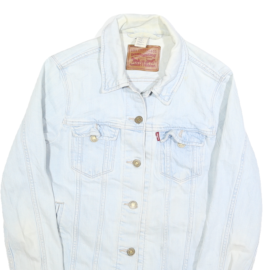 LEVI'S Womens Blue Denim Jacket M Cotton Button Classic Casual Outerwear