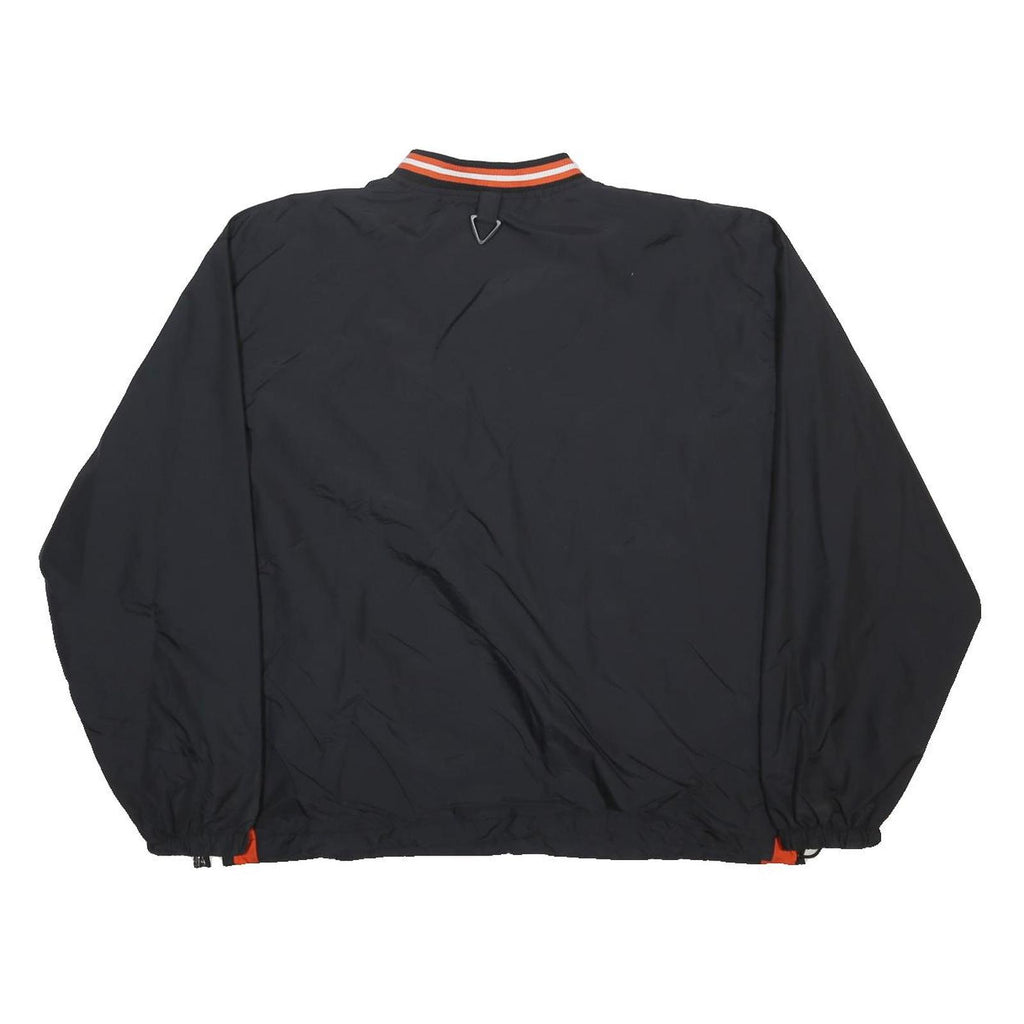 HOLLOWAY Mens Black & Orange CCM Hockey V-Neck L Nylon Pullover Sweatshirt Long