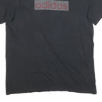 ADIDAS Mens Black Graphic T-Shirt XL Short Sleeve Crew Neck Cotton Blend Casual