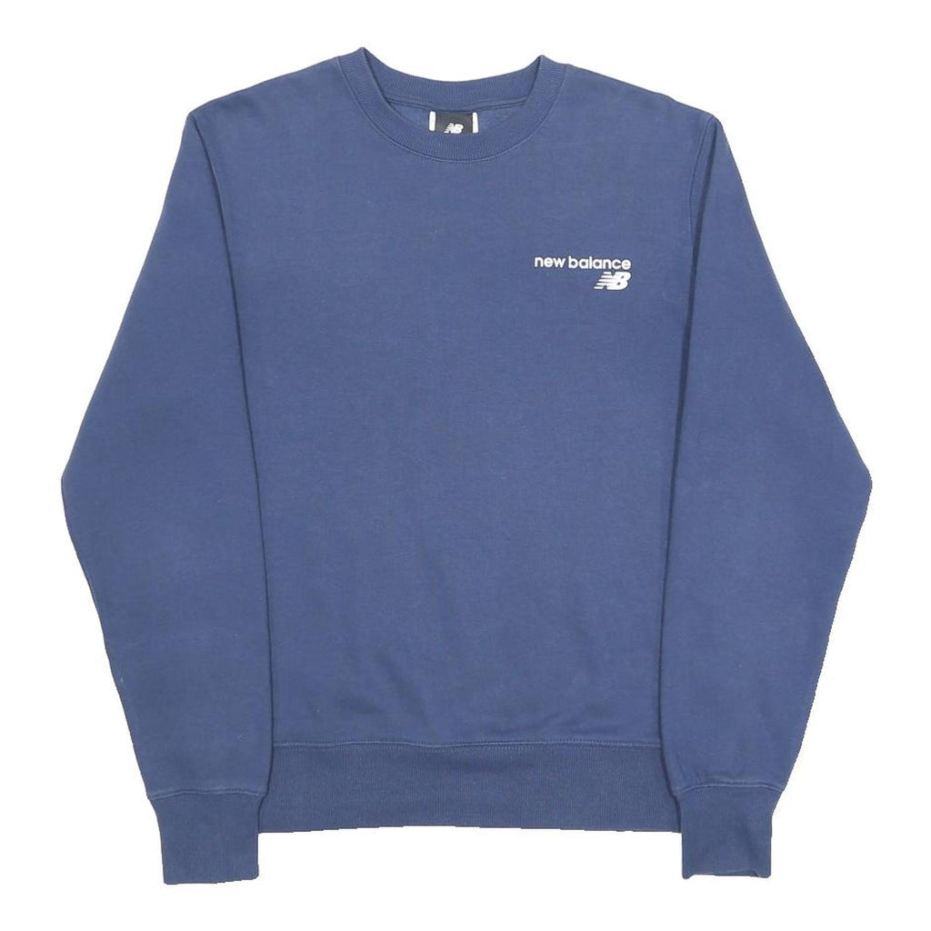 NEW BALANCE Mens Blue Crew Neck S Cotton Blend Sweatshirt Casual Sportswear