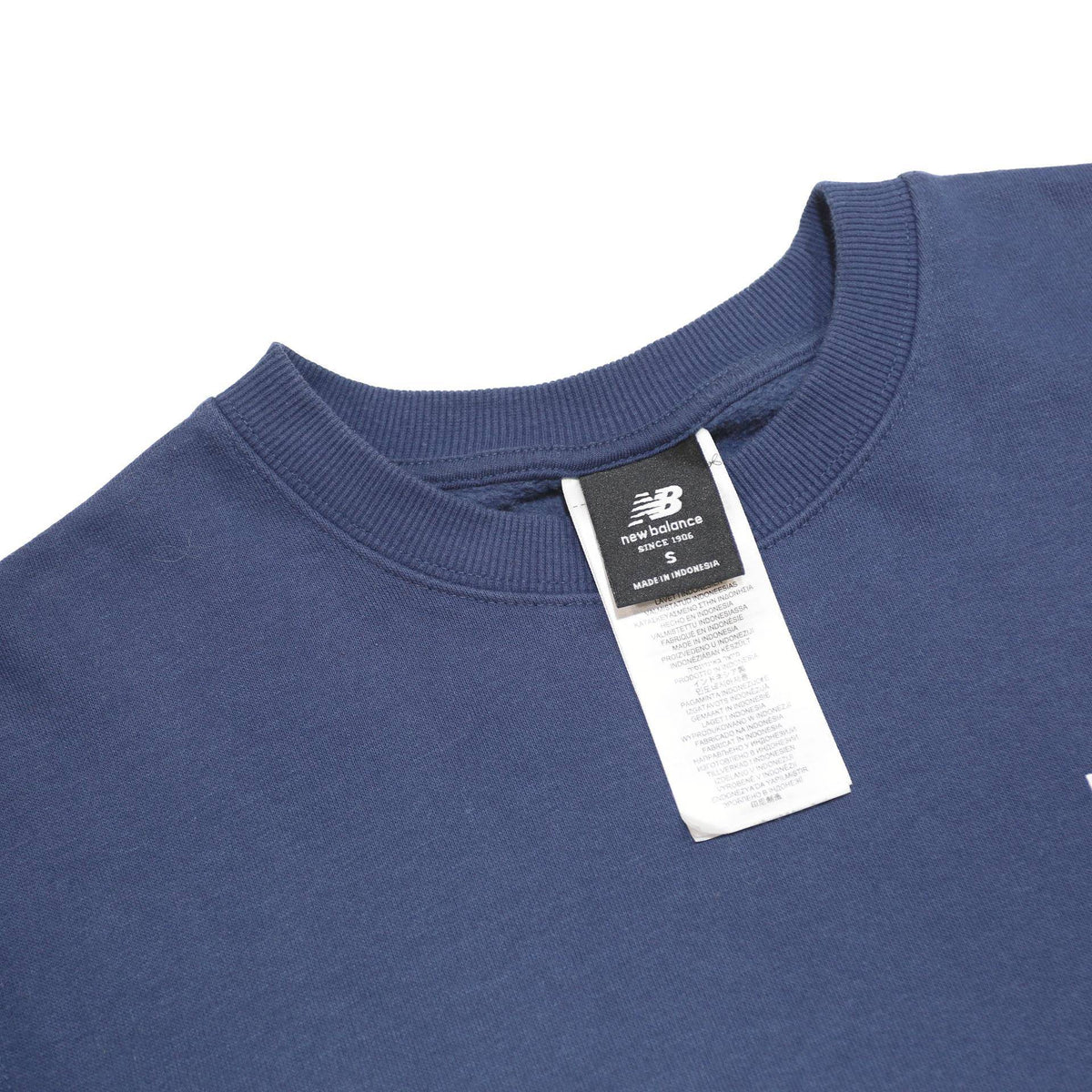 NEW BALANCE Mens Blue Crew Neck S Cotton Blend Sweatshirt Casual Sportswear