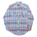 WRANGLER Mens Blue Pink Green Check Shirt M Cotton Blend Casual Long Sleeve