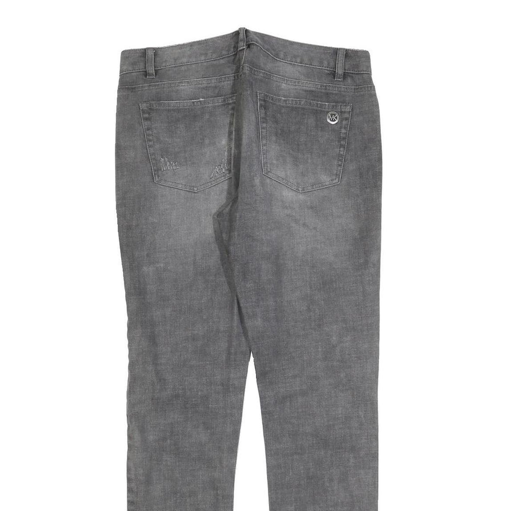 MICHAEL KORS Womens Slim Fit Grey Denim Slim Jeans W30 L30 Cotton Blend Zip
