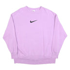 NIKE Womens Purple Crew Neck Sweatshirt L Cotton Casual Pullover