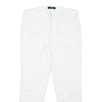 LAUREN RALPH LAUREN Womens Cotton Blend White Slim Straight Trousers W28 L25