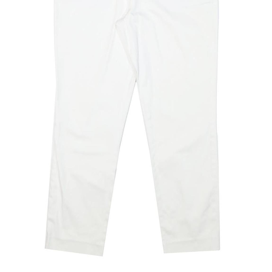 LAUREN RALPH LAUREN Womens Cotton Blend White Slim Straight Trousers W28 L25