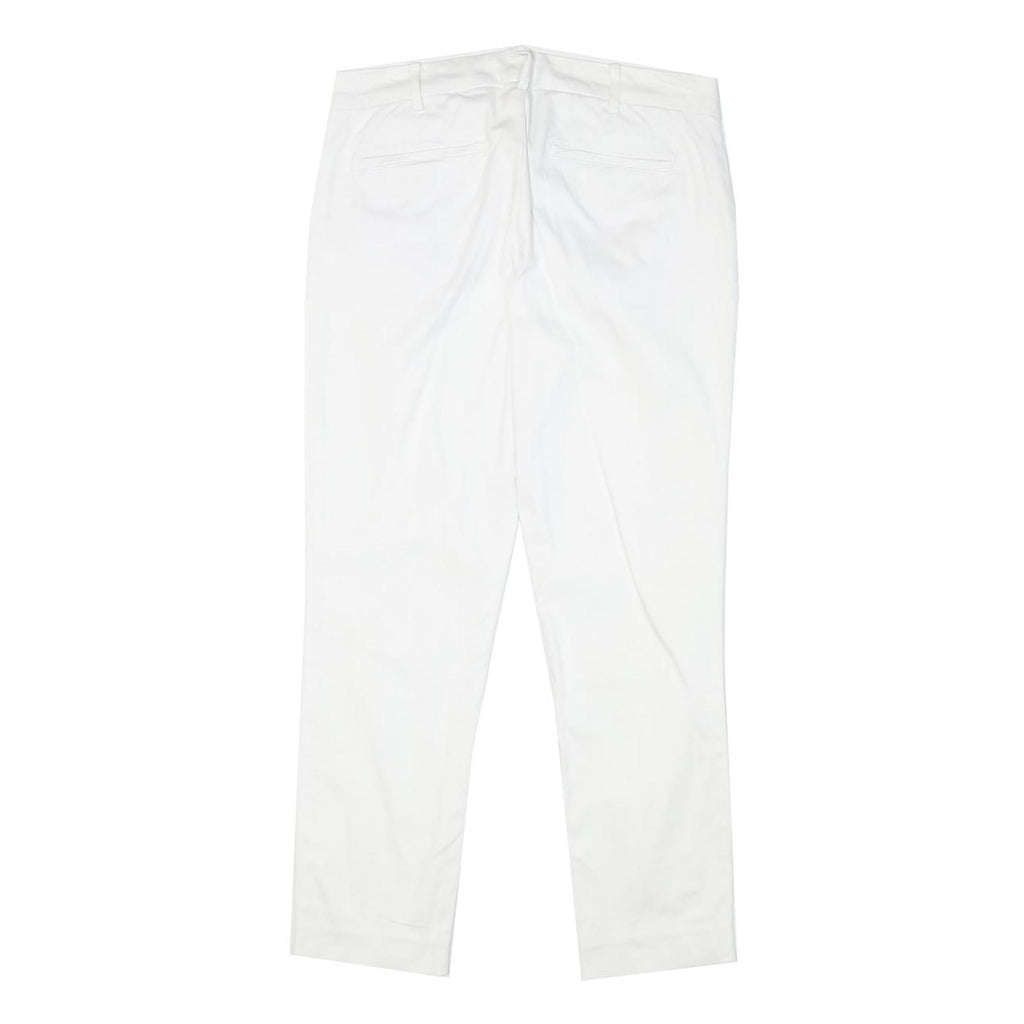 LAUREN RALPH LAUREN Womens Cotton Blend White Slim Straight Trousers W28 L25