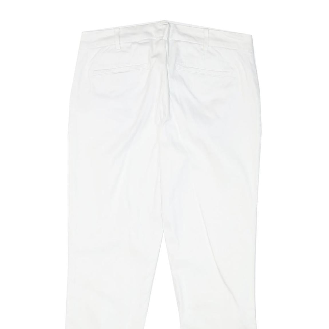 LAUREN RALPH LAUREN Womens Cotton Blend White Slim Straight Trousers W28 L25