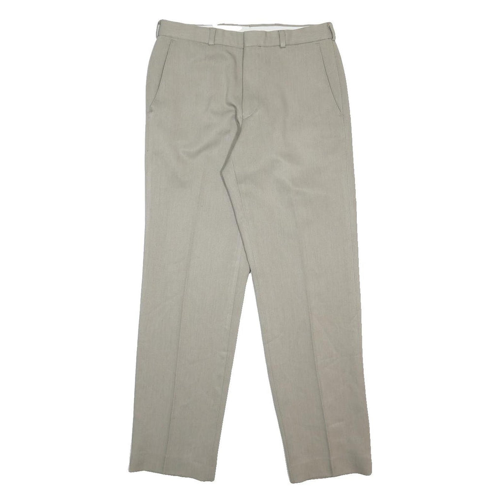 MARKS & SPENCER Mens Polyester Regular Beige Trousers W30 L31 Classic Zip Formal
