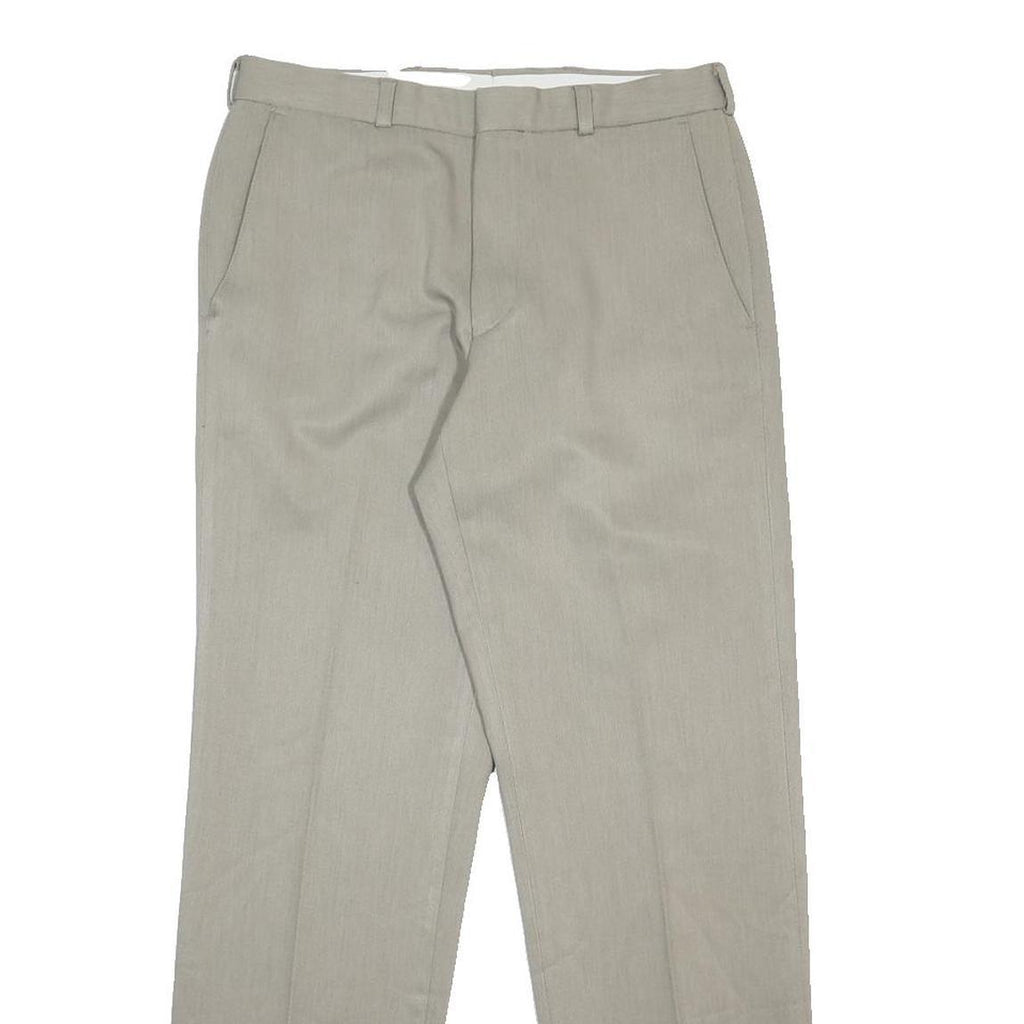 MARKS & SPENCER Mens Polyester Regular Beige Trousers W30 L31 Classic Zip Formal