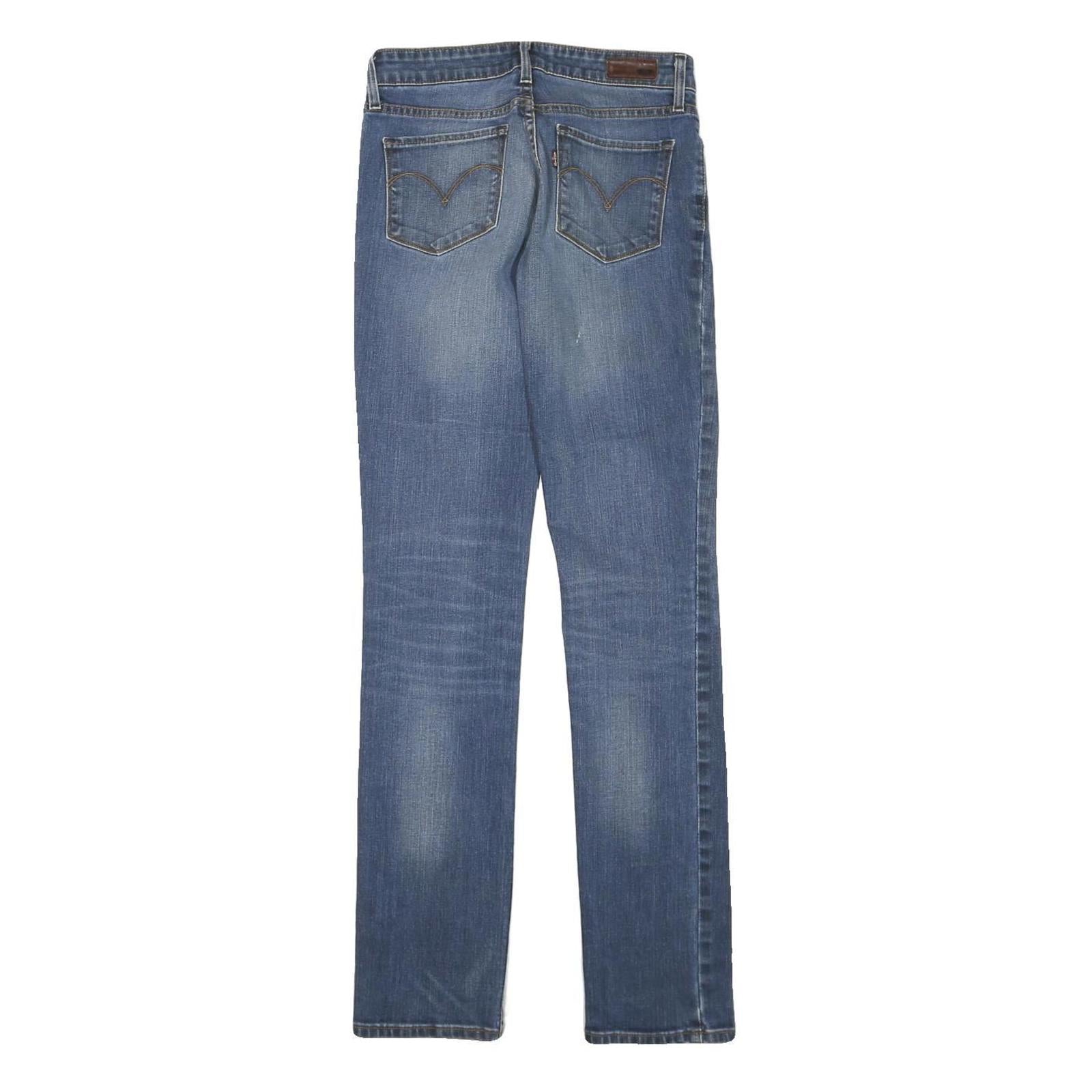 LEVI'S Womens Slim Blue Denim Jeans W25 L31 Zip Classic Fit Straight
