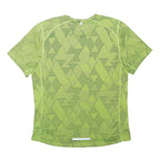 NIKE Mens Green Geometric Graphic T-Shirt L Short Sleeve Crew Neck Performance