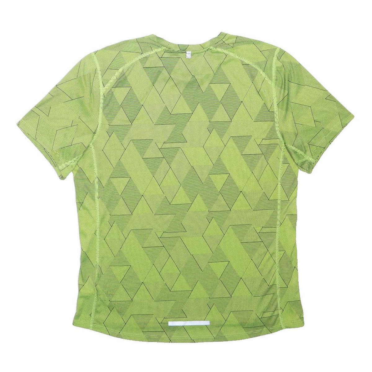 NIKE Mens Green Geometric Graphic T-Shirt L Short Sleeve Crew Neck Performance