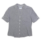 LEE Womens Black & White Check Shirt M Cotton Button Sleeve Casual