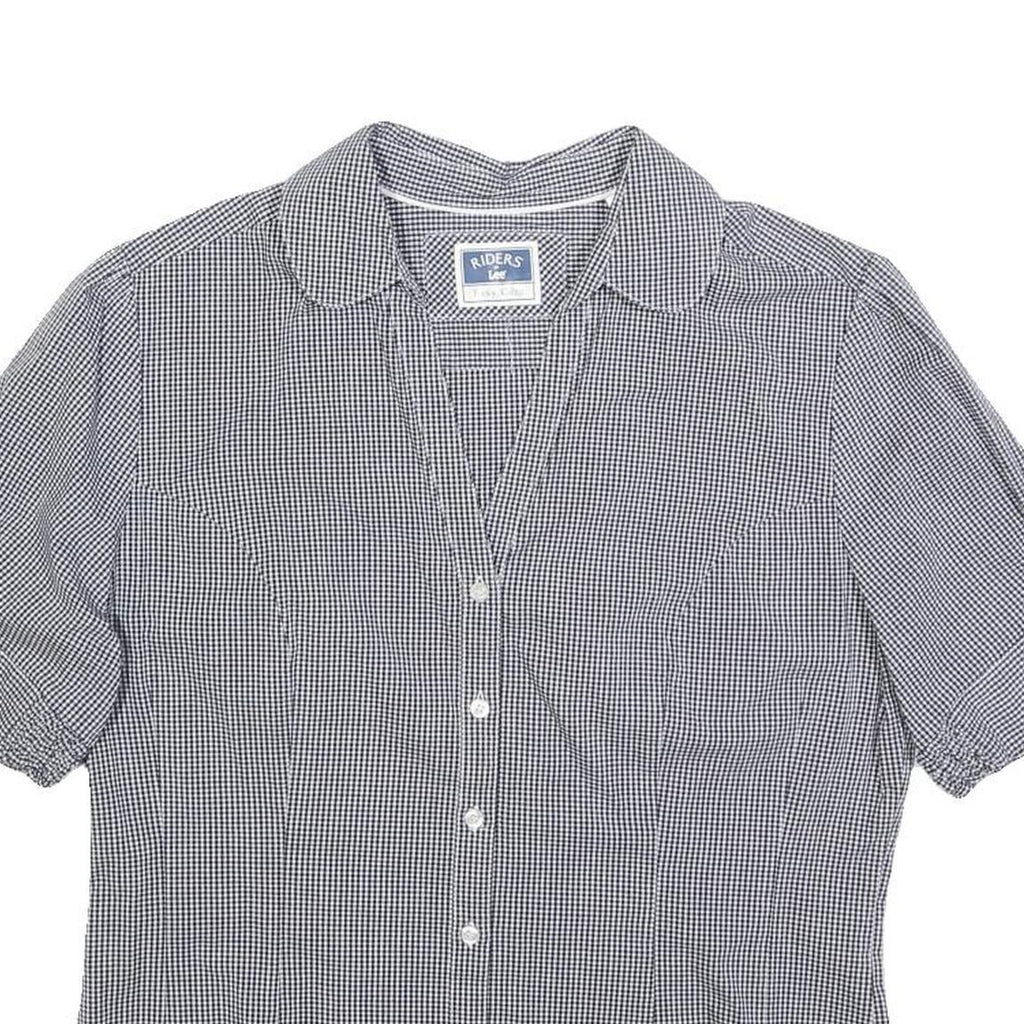 LEE Womens Black & White Check Shirt M Cotton Button Sleeve Casual