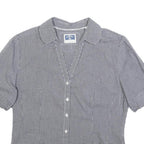 LEE Womens Black & White Check Shirt M Cotton Button Sleeve Casual