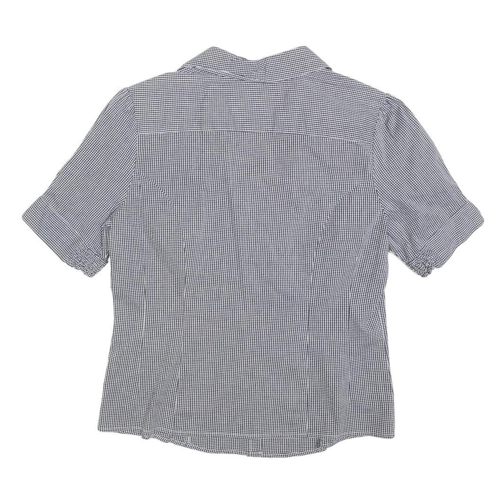 LEE Womens Black & White Check Shirt M Cotton Button Sleeve Casual
