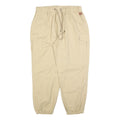 SOMTHRON Mens Regular Beige Cotton Blend Drawstring Cargo Trousers W34 L30