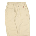 SOMTHRON Mens Regular Beige Cotton Blend Drawstring Cargo Trousers W34 L30
