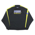 PUMA Womens Black & Yellow Graphic Zip Cotton Blend Jacket XL Sport Casual