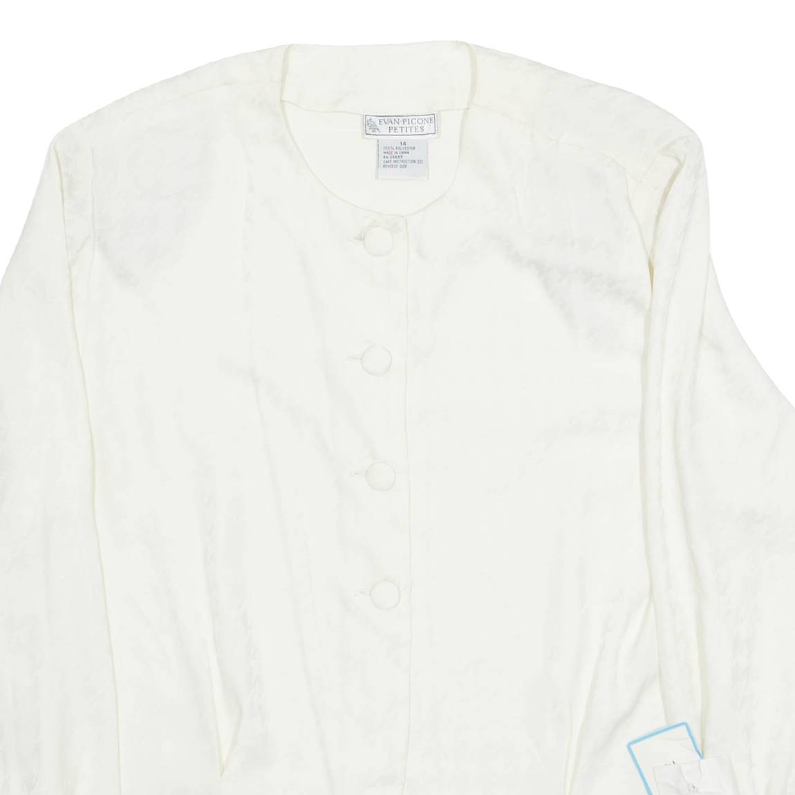 EVAN PICONE PETITES Womens Printed Shirt Cream 90s Houndstooth M
