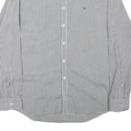 TOMMY HILFIGER Mens Black & White Striped Shirt 2XL Classic Button-Down Collar