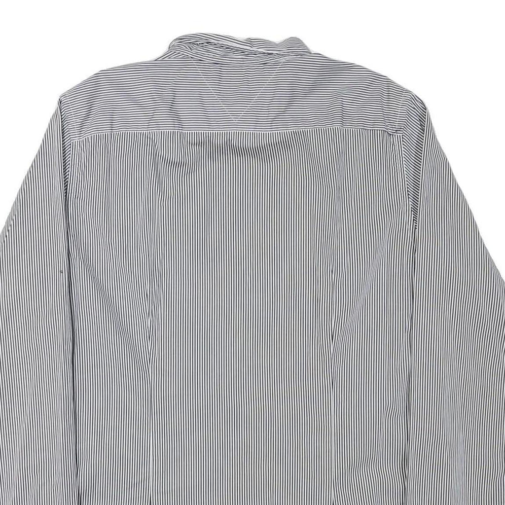 TOMMY HILFIGER Mens Black & White Striped Shirt 2XL Classic Button-Down Collar