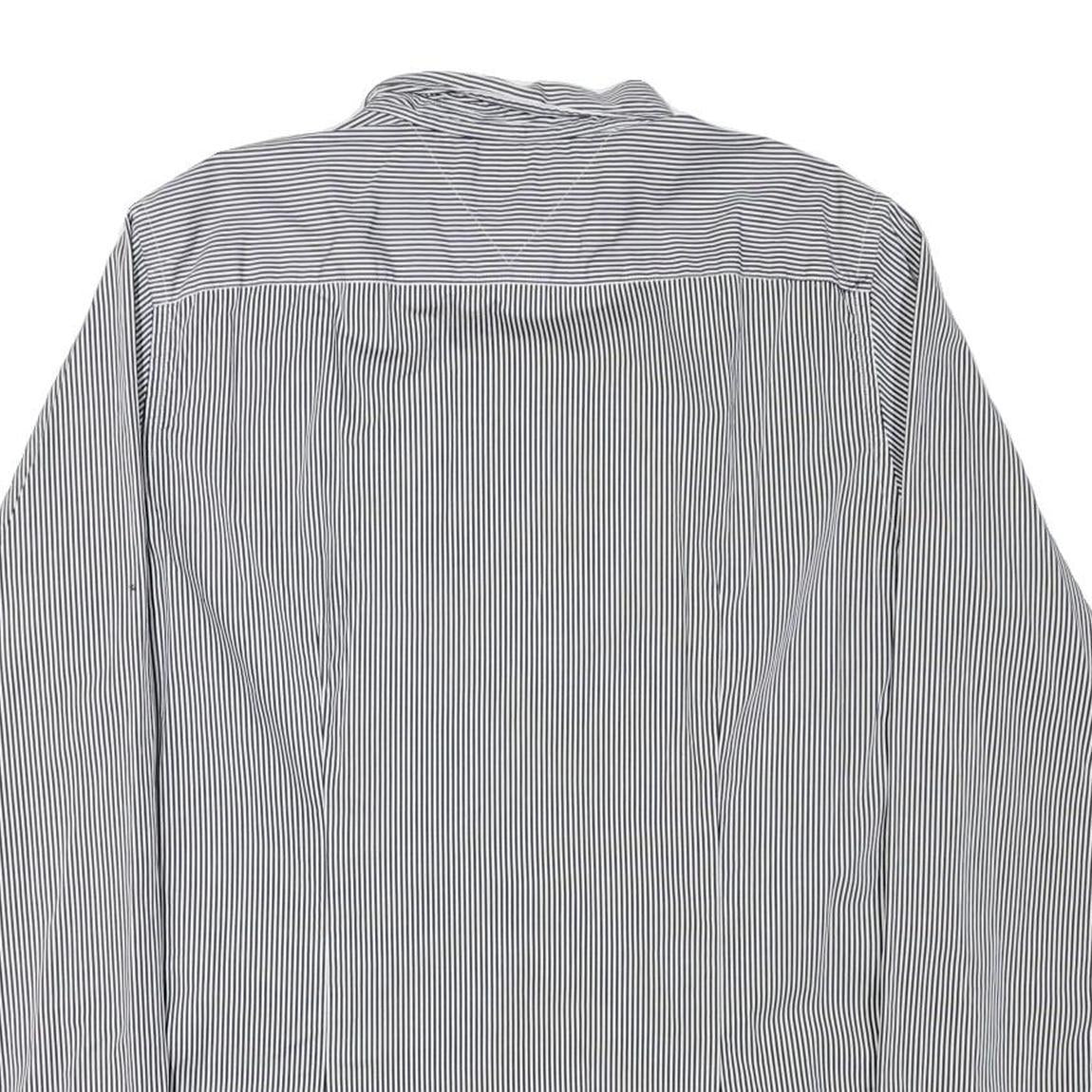 TOMMY HILFIGER Mens Black & White Striped Shirt 2XL Classic Button-Down Collar