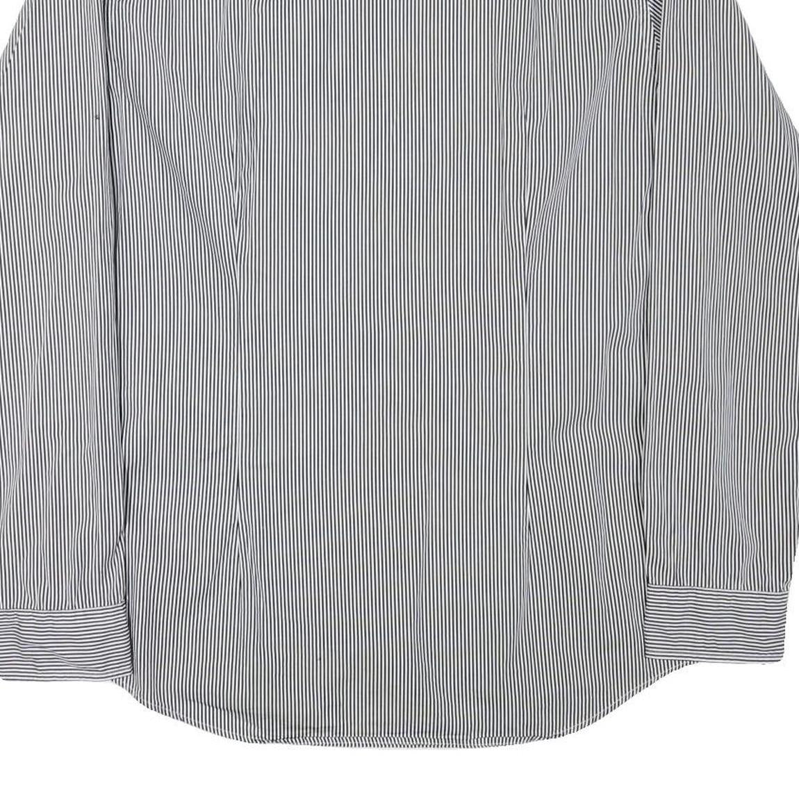 TOMMY HILFIGER Mens Black & White Striped Shirt 2XL Classic Button-Down Collar