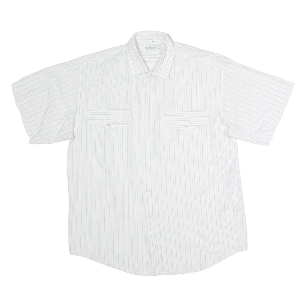 GIANCARLO VITALI Mens Shirt White Striped L
