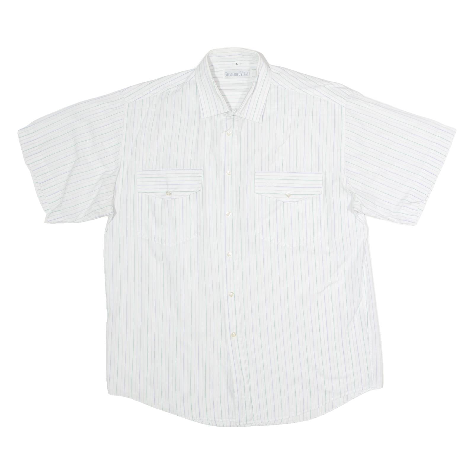 GIANCARLO VITALI Mens Shirt White Striped L