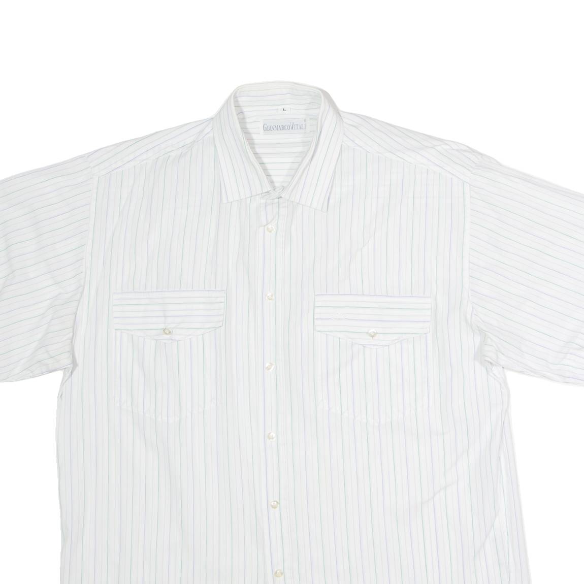 GIANCARLO VITALI Mens Shirt White Striped L