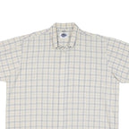 DICKIES Mens Beige Check Shirt 2XL Short Sleeve Cotton Blend Workwear