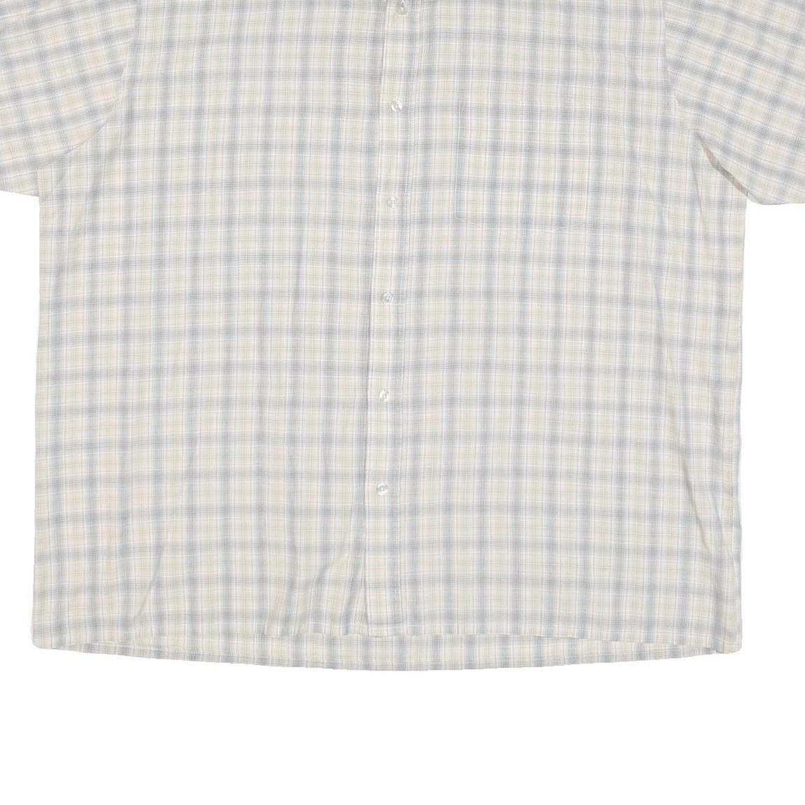 DICKIES Mens Beige Check Shirt 2XL Short Sleeve Cotton Blend Workwear