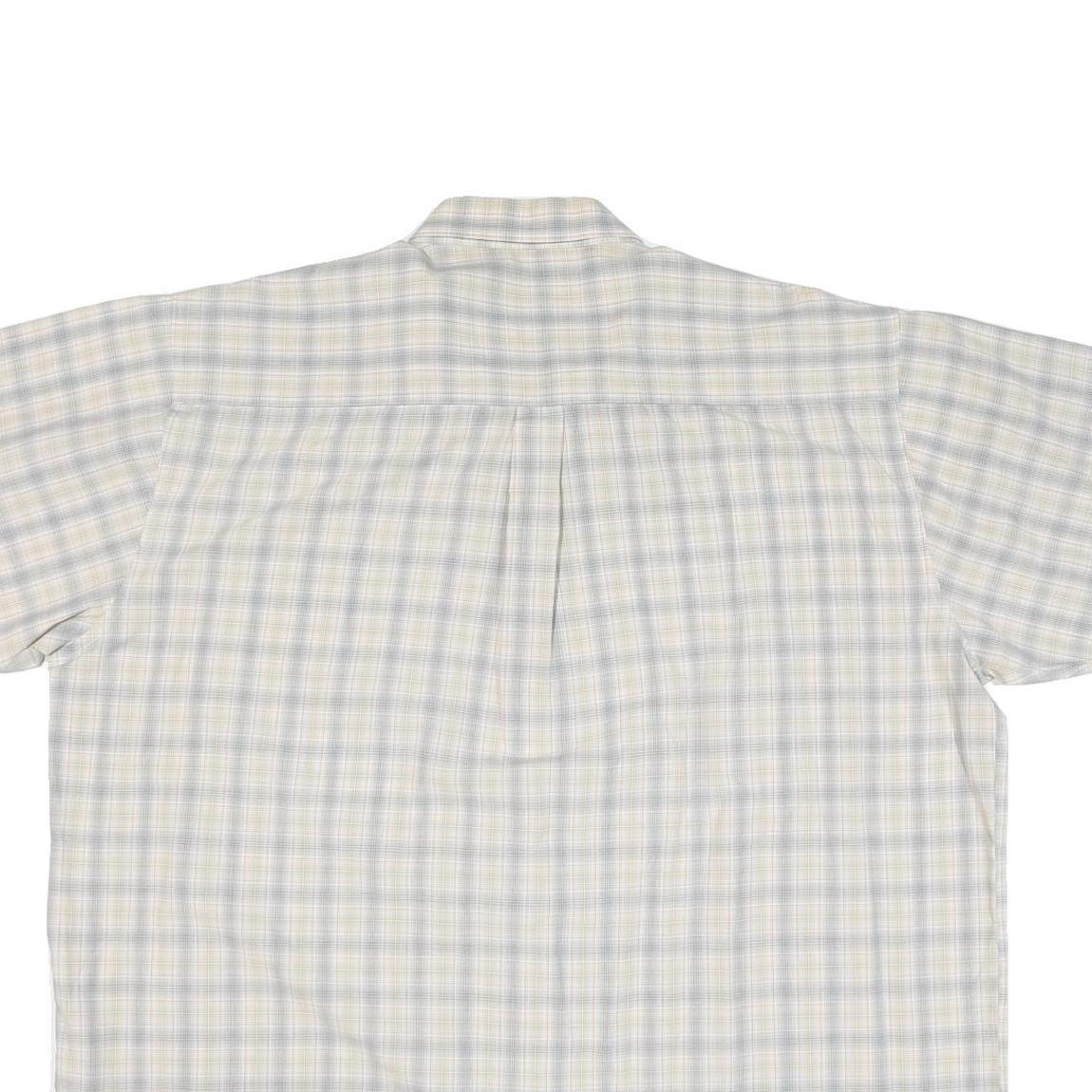 DICKIES Mens Beige Check Shirt 2XL Short Sleeve Cotton Blend Workwear