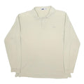 FILA Mens Cream Long Sleeve Plain L Cotton Polo Shirt Classic Fit