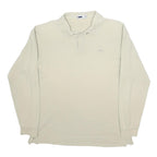 FILA Mens Cream Long Sleeve Plain L Cotton Polo Shirt Classic Fit