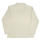 FILA Mens Cream Long Sleeve Plain L Cotton Polo Shirt Classic Fit