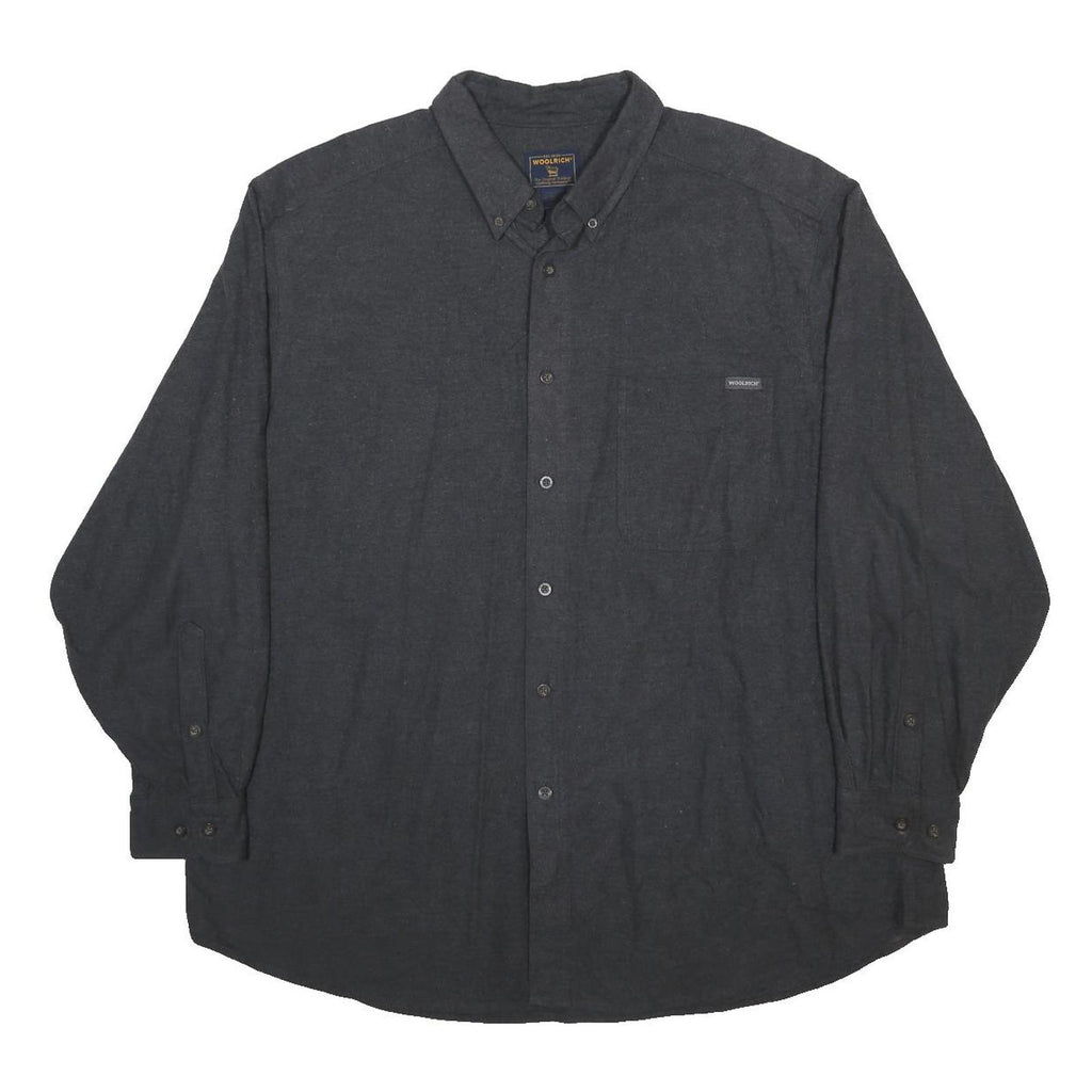 WOOLRICH Mens Black Casual Woven Shirt 2XL Button Down Long Sleeve Stylish Fit