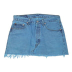 LEVI'S Womens Blue Denim Mini Skirt Cotton Raw Hem Casual Size M