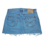 LEVI'S Womens Blue Denim Mini Skirt Cotton Raw Hem Casual Size M
