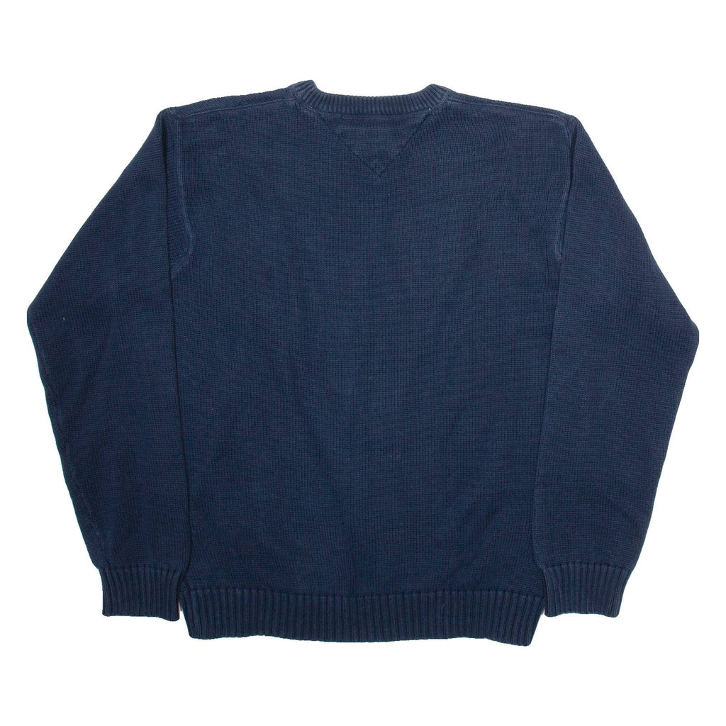TOMMY HILFIGER Mens Jumper Blue Tight Knit L