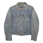 LEVI'S Mens Blue Denim Jacket S Button Classic Fit Plain Vintage Style