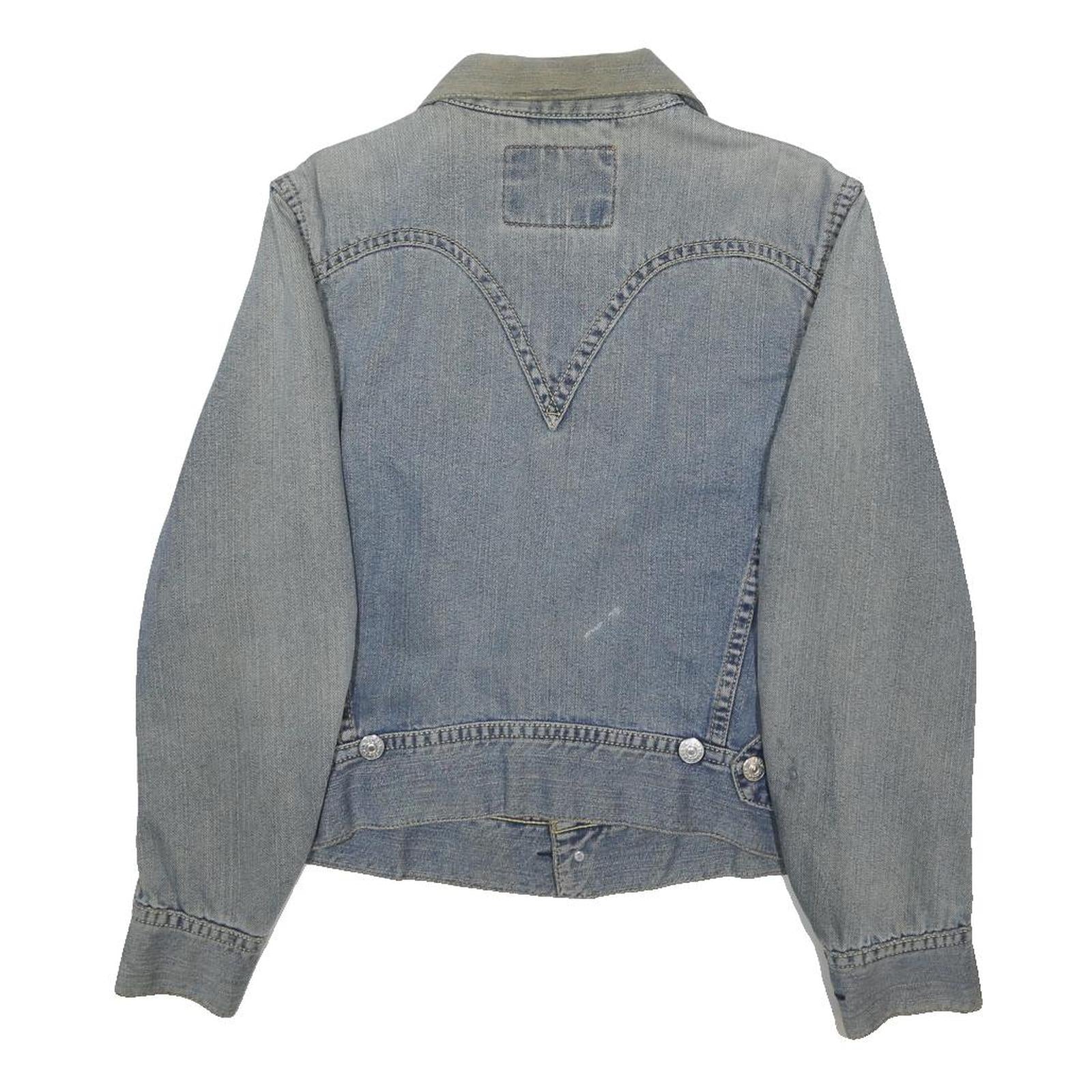 LEVI'S Mens Blue Denim Jacket S Button Classic Fit Plain Vintage Style