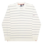 FILA Mens White & Navy Striped Long Sleeve Polo Shirt XL Classic Cotton