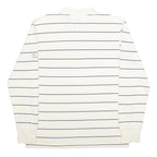 FILA Mens White & Navy Striped Long Sleeve Polo Shirt XL Classic Cotton