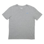 NIKE Mens Grey Blue Swoosh Casual T-Shirt L Short Sleeve Crew Neck Cotton Blend